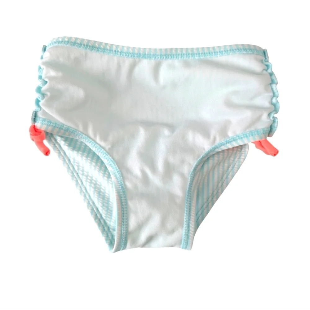 Cat & Jack Girls 2 Piece Swimsuit Light Blue And White Pattern SZ 3T